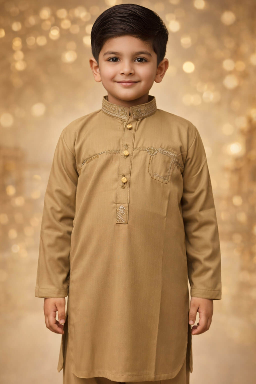 Boys Khaki Kurta Shalwar – Dino Noble | BabyDino.pk Eid Collection 2026 Image 1