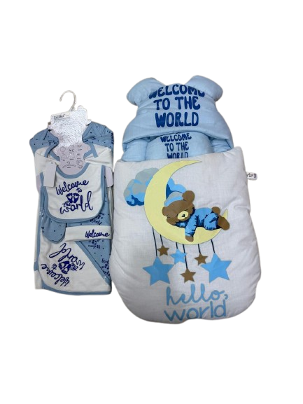 Newborn Baby Bedding Set – Welcome to the World Sleeping Bag & Starter Set | Soft & Cozy Infant Gift Set Image 1