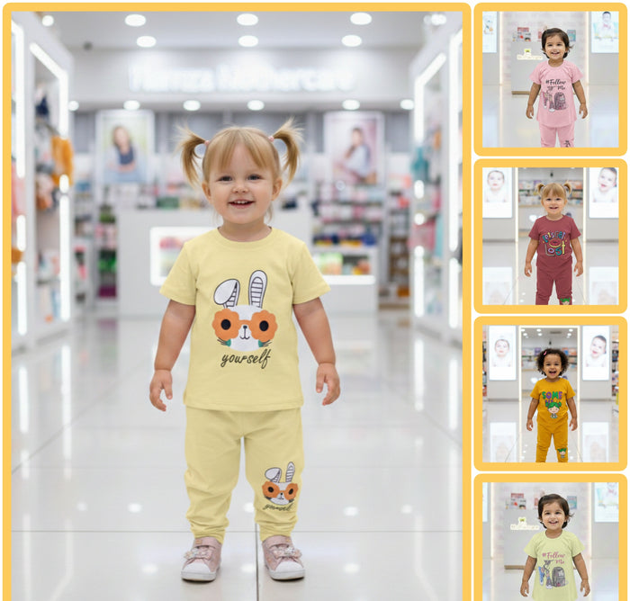 Pack of 5 Suits – Stylish Suits For Baby Girl ( Random Colour and Design) Image 3