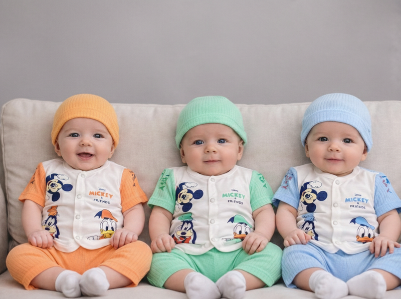 MICKEY MOUSE NEWBORN DRESS WITH CAP Image 1