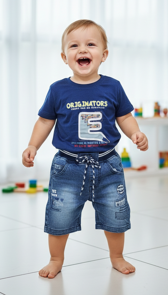 SUMMER SUIT FOR BOYS WITH DENIM PENT (E) STYLE Image 1