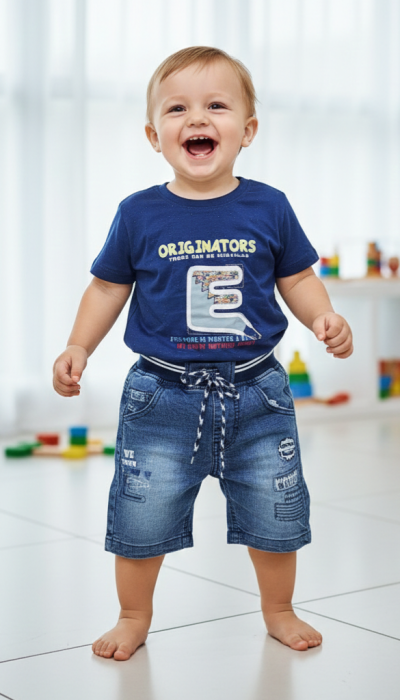 SUMMER SUIT FOR BOYS WITH DENIM PENT (E) STYLE