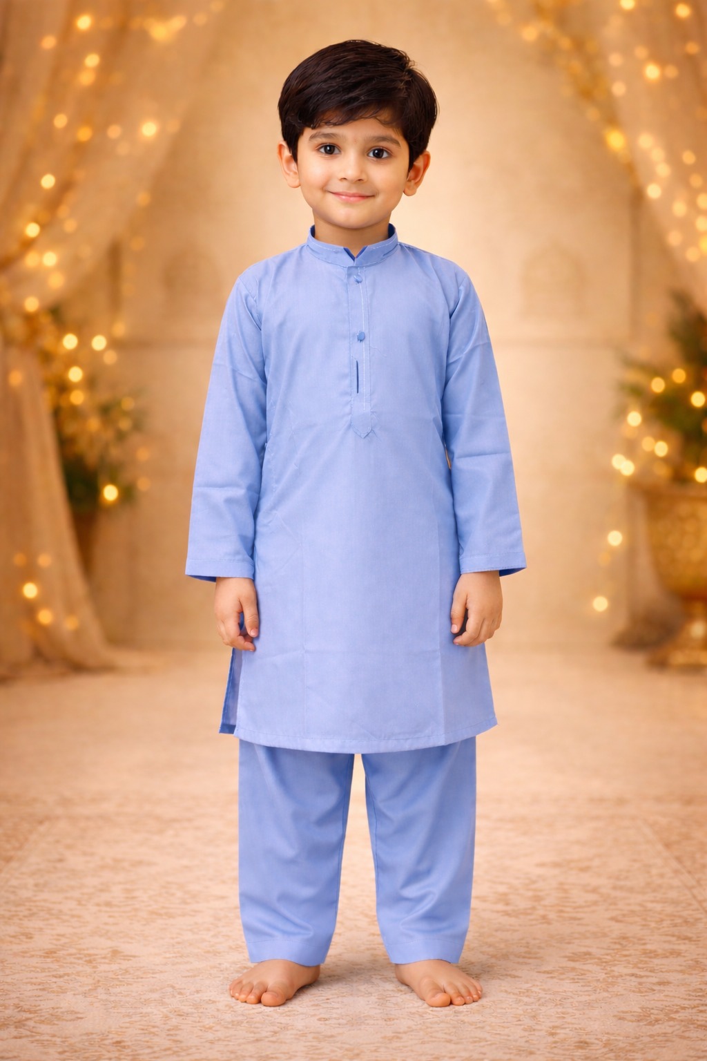 Boys Light Camel Kurta Shalwar – Dino Classic – Premium Eid Collection 2026 | BabyDino.pk Image 2