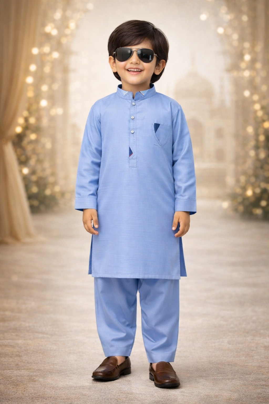 Boys Pistachio Green Kurta Shalwar – Dino Signature - Premium Eid Collection 2026 | BabyDino.pk Image 3