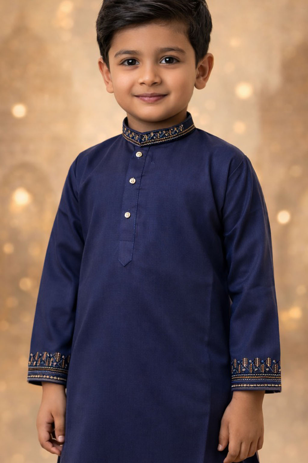Boys Navy Blue Kurta Shalwar – Dino Royal – Premium Eid Collection 2026 | BabyDino.pk Image 1