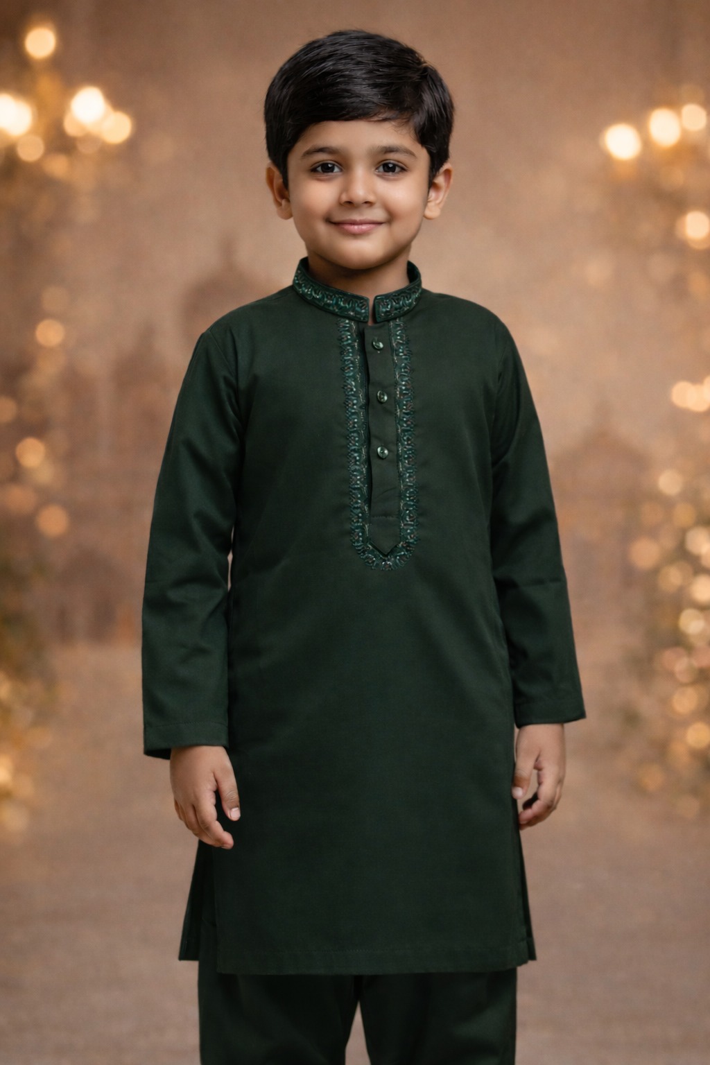 Boys Deep Navy Kurta Shalwar – Dino Prestige  – Premium Eid Collection 2026 | BabyDino.pk Image 3