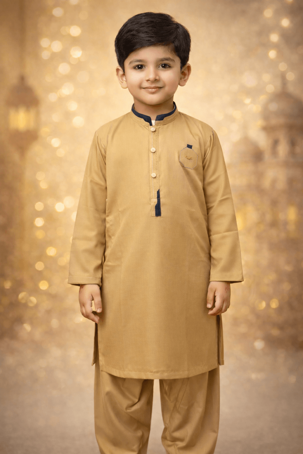 Boys Slate Gray Kurta Shalwar – Dino Regal | BabyDino.pk Eid Collection 2026 Image 3