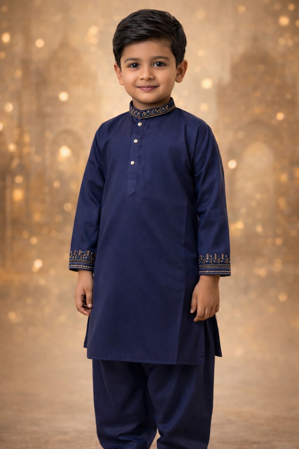 Boys Black Kurta Shalwar – Dino Royal – Premium Eid Collection 2026 | BabyDino.pk Image 3