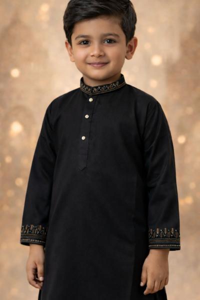 Boys Black Kurta Shalwar – Dino Royal – Premium Eid Collection 2026 | BabyDino.pk