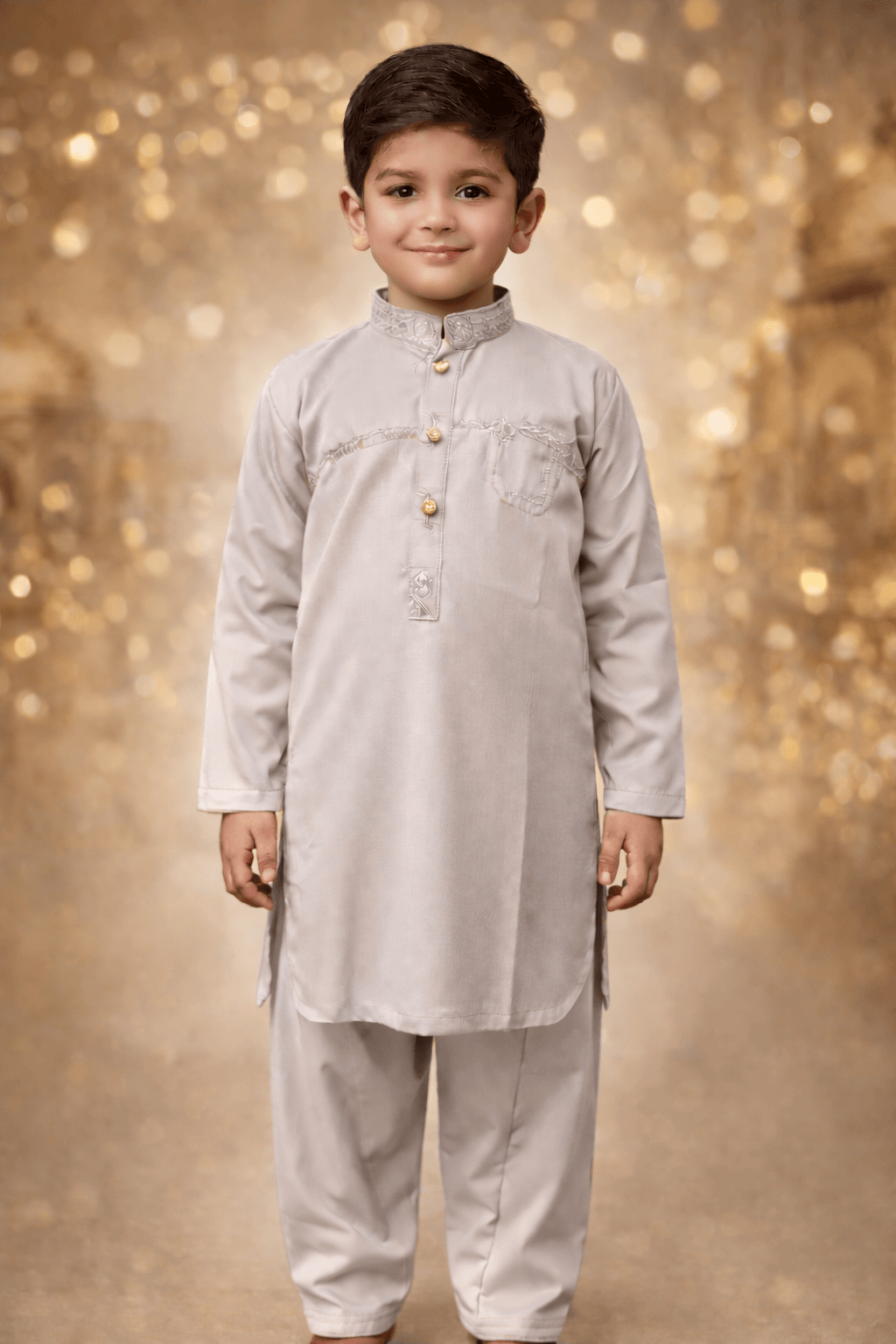 Boys Soft Saga Green Kurta Shalwar – Dino Noble | BabyDino.pk Eid Collection 2026 Image 4
