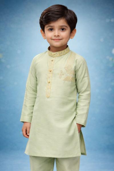 Boys Soft Pistachio Green Kurta Shalwar – Dino Festive – Premium Eid Collection 2026 | BabyDino.pk